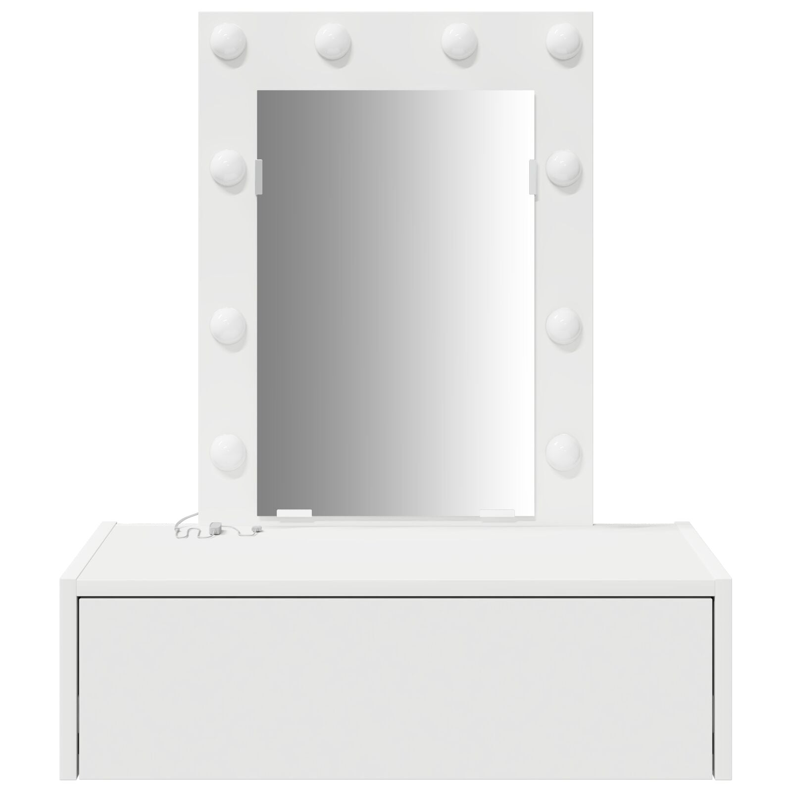 Wandkaptafel -Verlichting - 60 x 40 x 70 cm Wit met LED