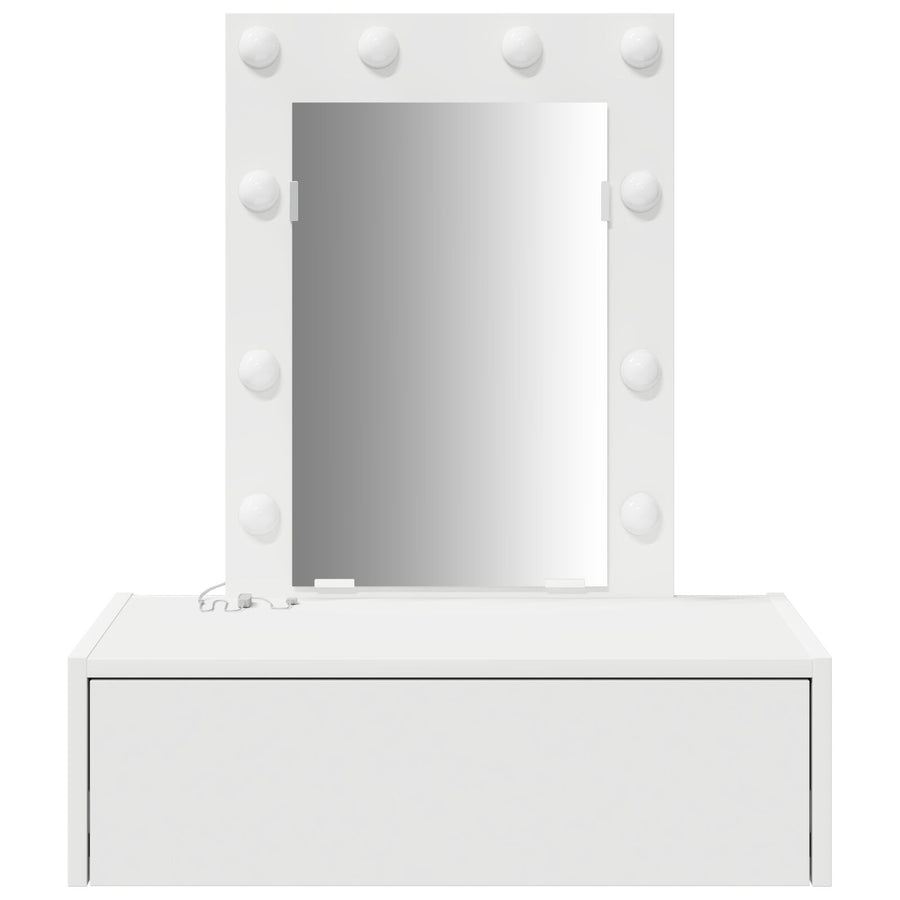 Wandkaptafel -Verlichting - 60 x 40 x 70 cm Wit met LED