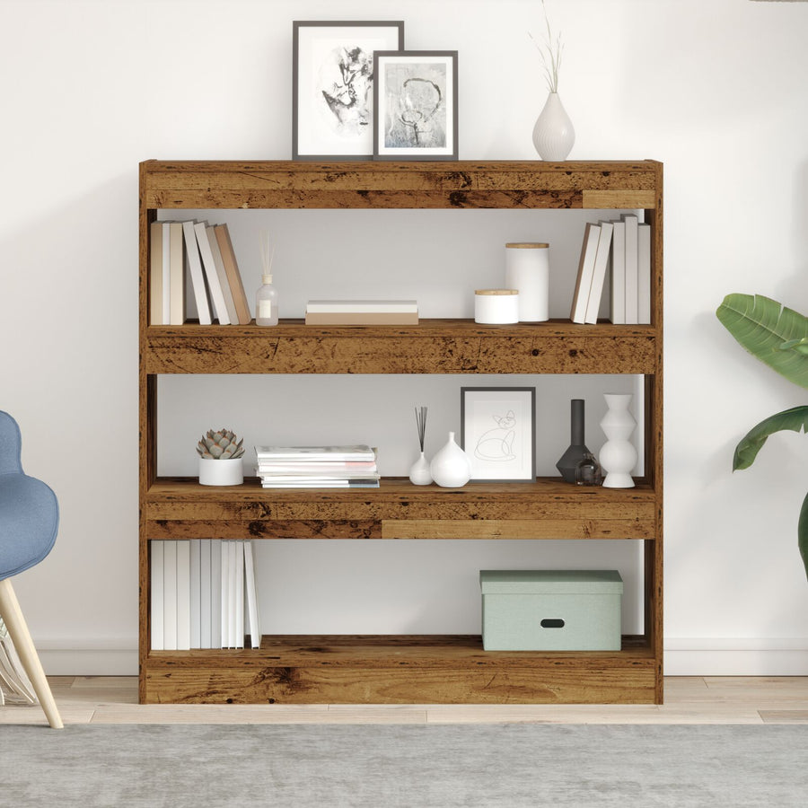 Boekenkast/Room Divider - Rustiek Hout - 100X30X103Cm - Geengineerd Hout