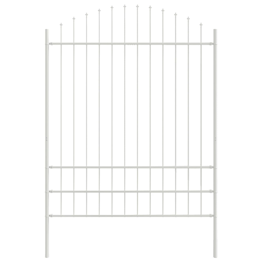 Tuinafstaking Met Hoepeltop 10,2X2 M Staal Wit 10.2 m 175-200 cm