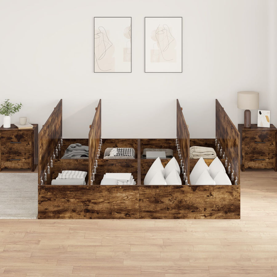 Opslagbed Smoked Oak Gerookt Eiken 200 x 200 cm