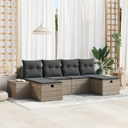 Tuinset poly rattan 6-delig grijs