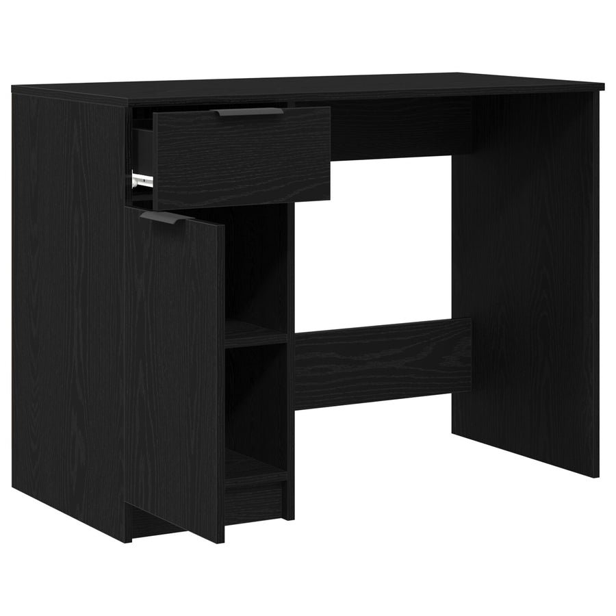 Zwarte Eiken Bureau - 100X50X75 Cm - Gemaakt Van Bewerkt Hout