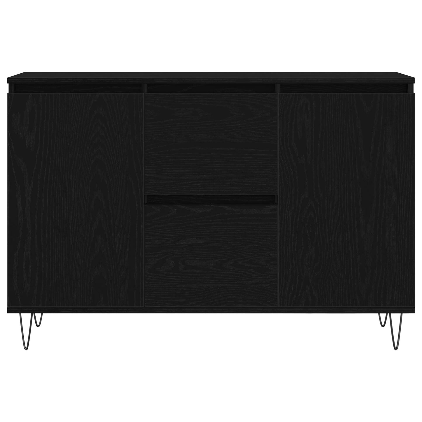 Dressoir Zwart Eiken 101,5X35X70 Cm Bewerkt Hout