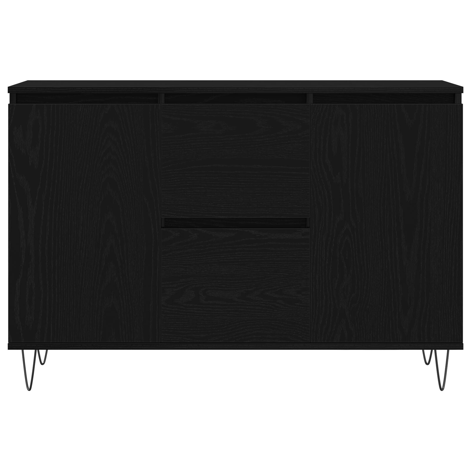 Dressoir Zwart Eiken 101,5X35X70 Cm Bewerkt Hout