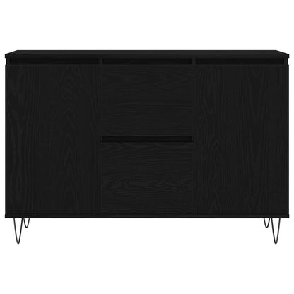 Dressoir Zwart Eiken 101,5X35X70 Cm Bewerkt Hout