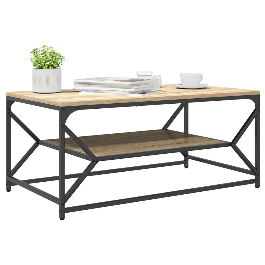 Salontafel Met Plank Bewerkt Hout Sonoma Eiken 90 x 50 x 40 cm