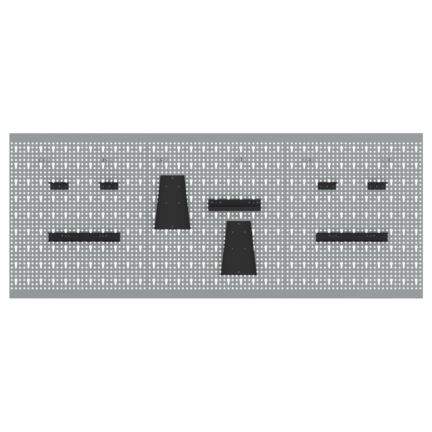 Pegboards - 3-Pack Met 15 Accessoires, Grijs, 150X, Staal 60 cm