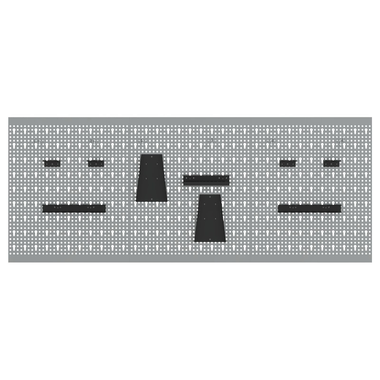 Pegboards - 3-Pack Met 15 Accessoires, Grijs, 150X, Staal 60 cm