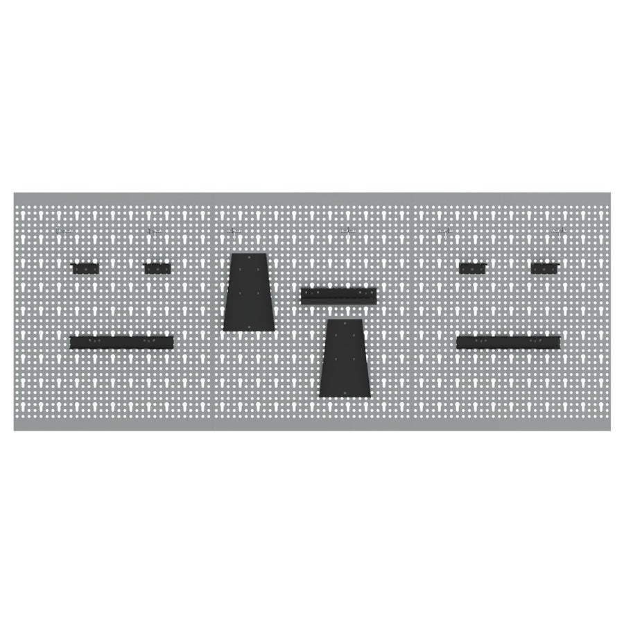 Pegboards - 3-Pack Met 15 Accessoires, Grijs, 150X, Staal 60 cm