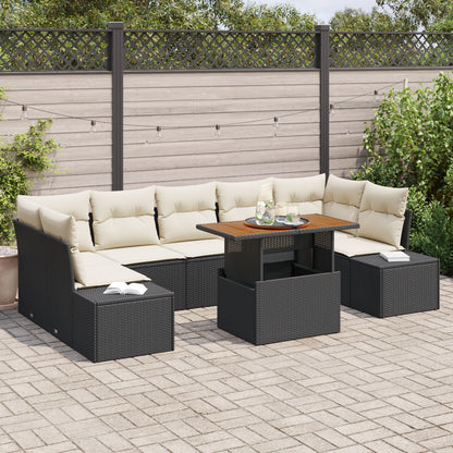 Tuin Sofa Set Set Van 8 Crème Rattan 4-Persoons Tuin Sofa