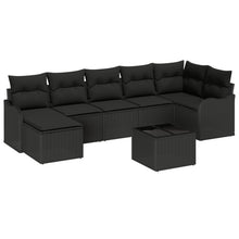 8-delige Tuin Sofa Set met Kussens Beige Poly Rattan, vidaXL 2-zits Tuin Sofa met Kussens Zwart Poly Rattan