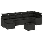 Tuin loungeset 8-delig polyrattan zwart