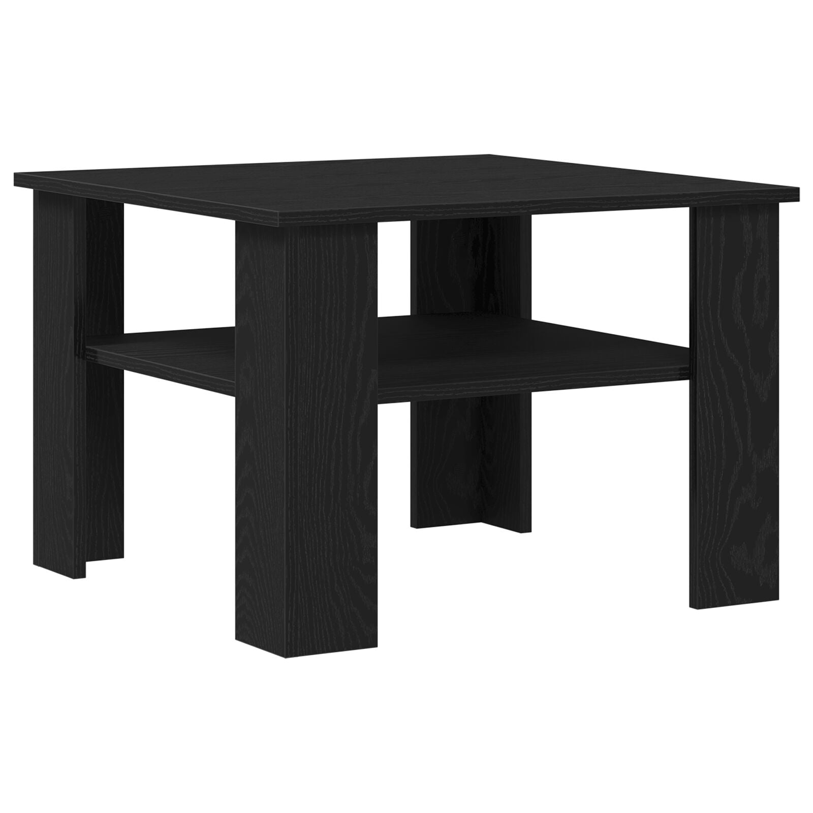 Salontafel Zwart Eiken 60X60X42 Cm Bewerkt Hout