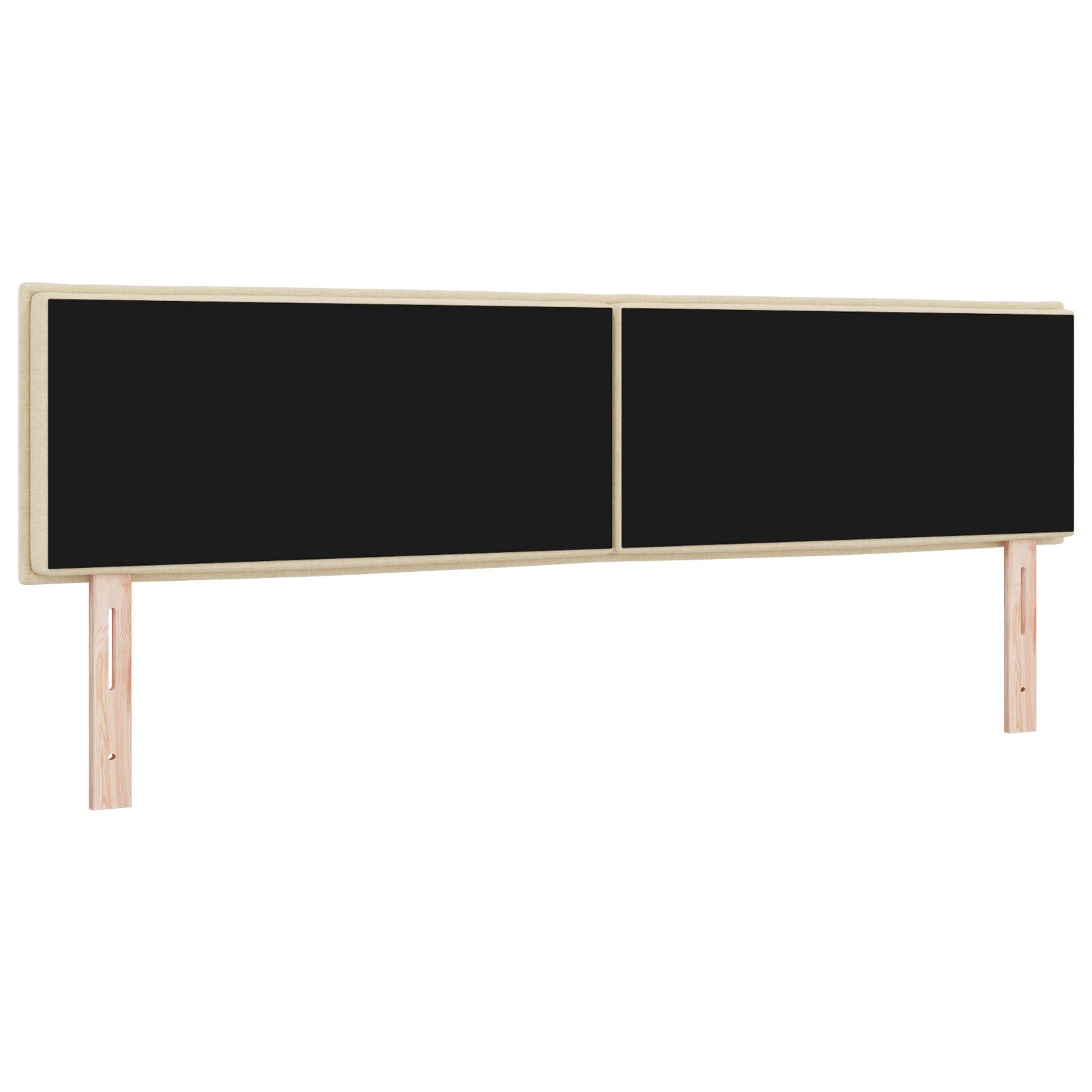 Hoofdbord Lijnen Design Stof Crème 180 cm Laag hoofdbord