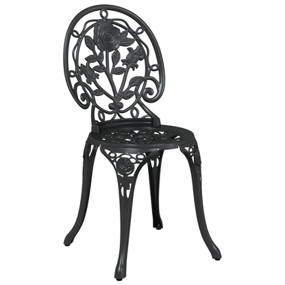 3-Delig Tuin Bistro Set Giet铝 Zwart