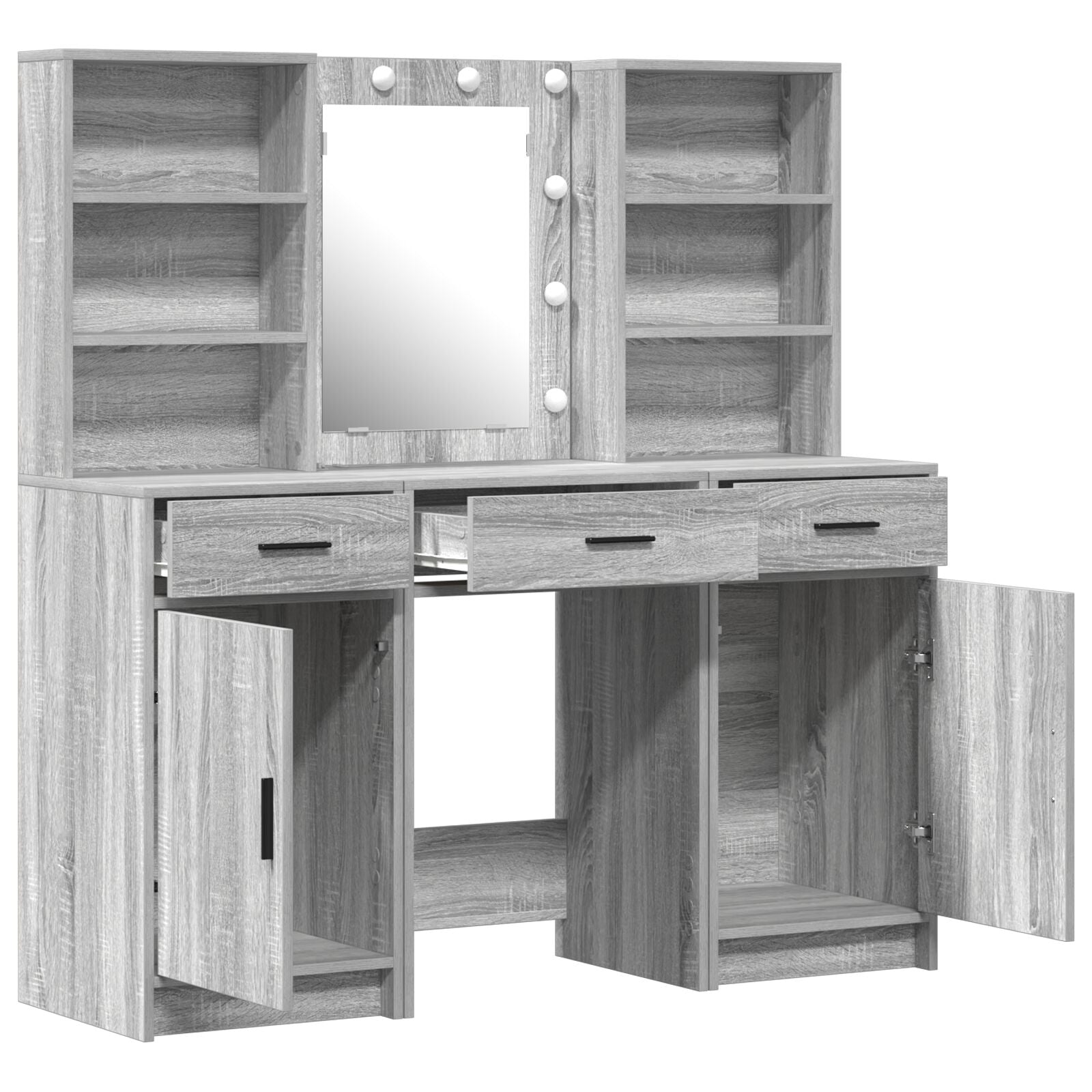 3-Delige Kaptafel Set Grijs Sonoma Engineered Wood