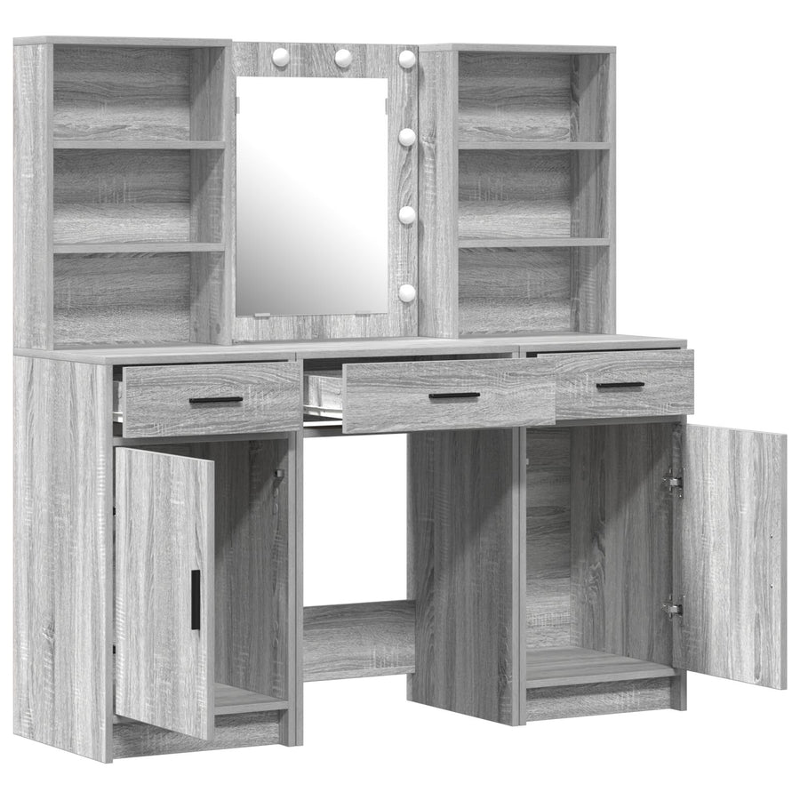 3-Delige Kaptafel Set Grijs Sonoma Engineered Wood