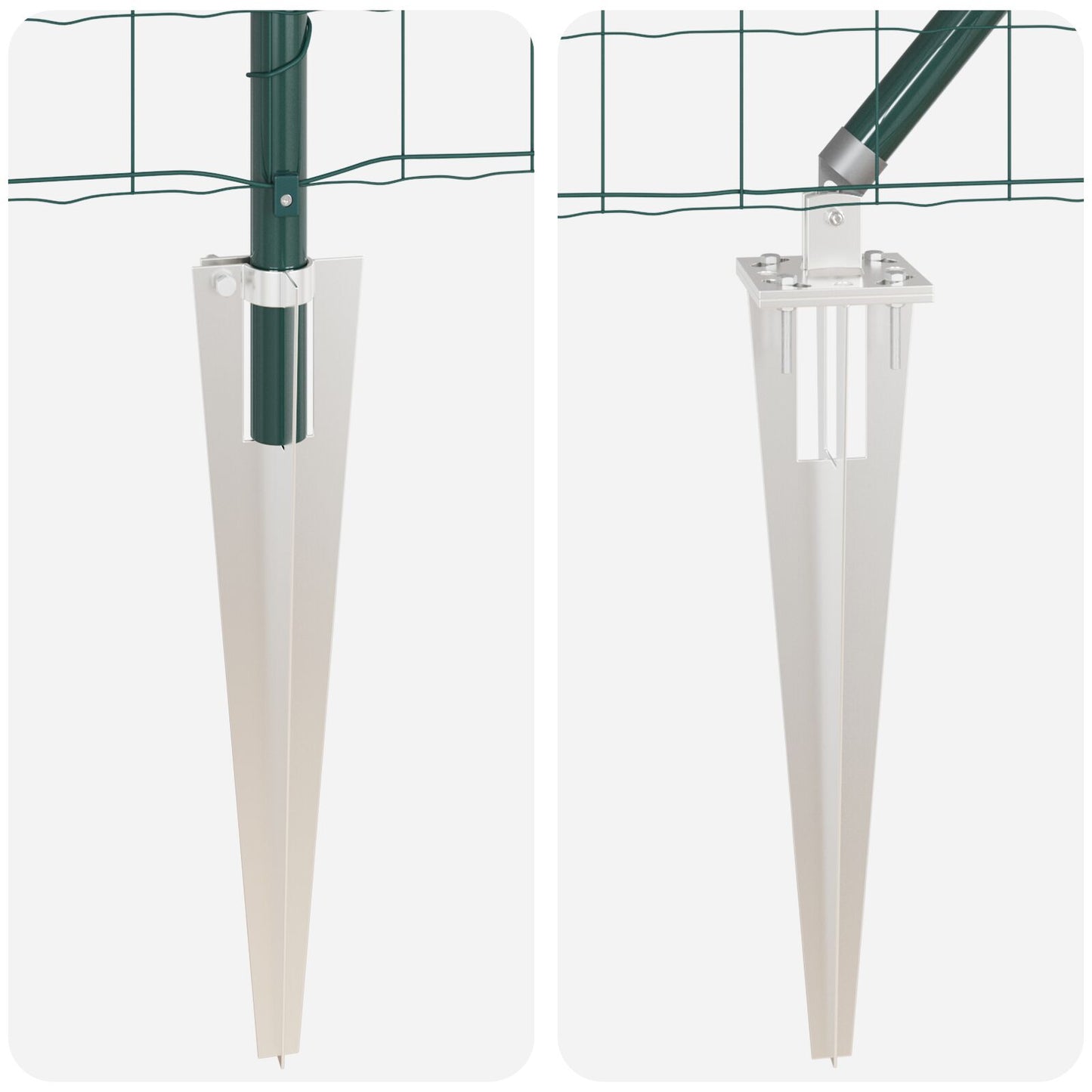 Euro Hek Met 7 Spike Posts 1X10 M Gegalvaniseerd Staal Groen Gegalvaniseerd Staal