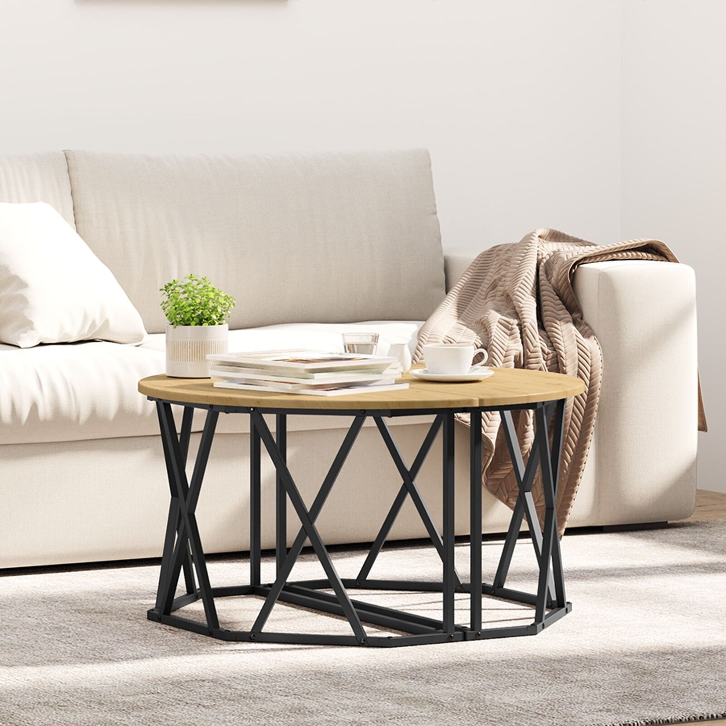 Salontafel 80X80X42 Cm Gemaakt Van Engineered Wood Artisan eiken