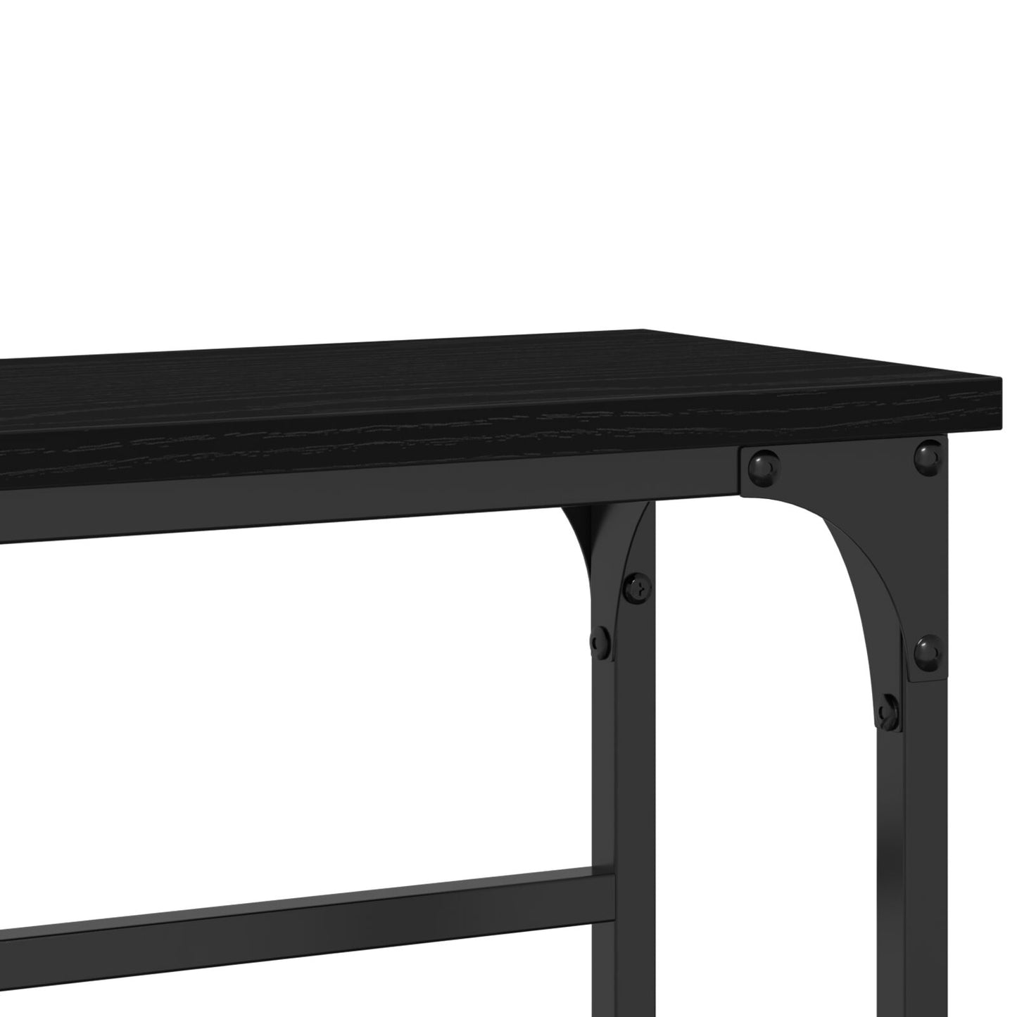 Console Tafel Metaal Frame, Mdf Bovenblad Compact Zwart eiken