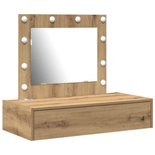 Wandkaptafel -Verlichting 83 x 40 x 70 cm Ambachtelijk eiken met LED