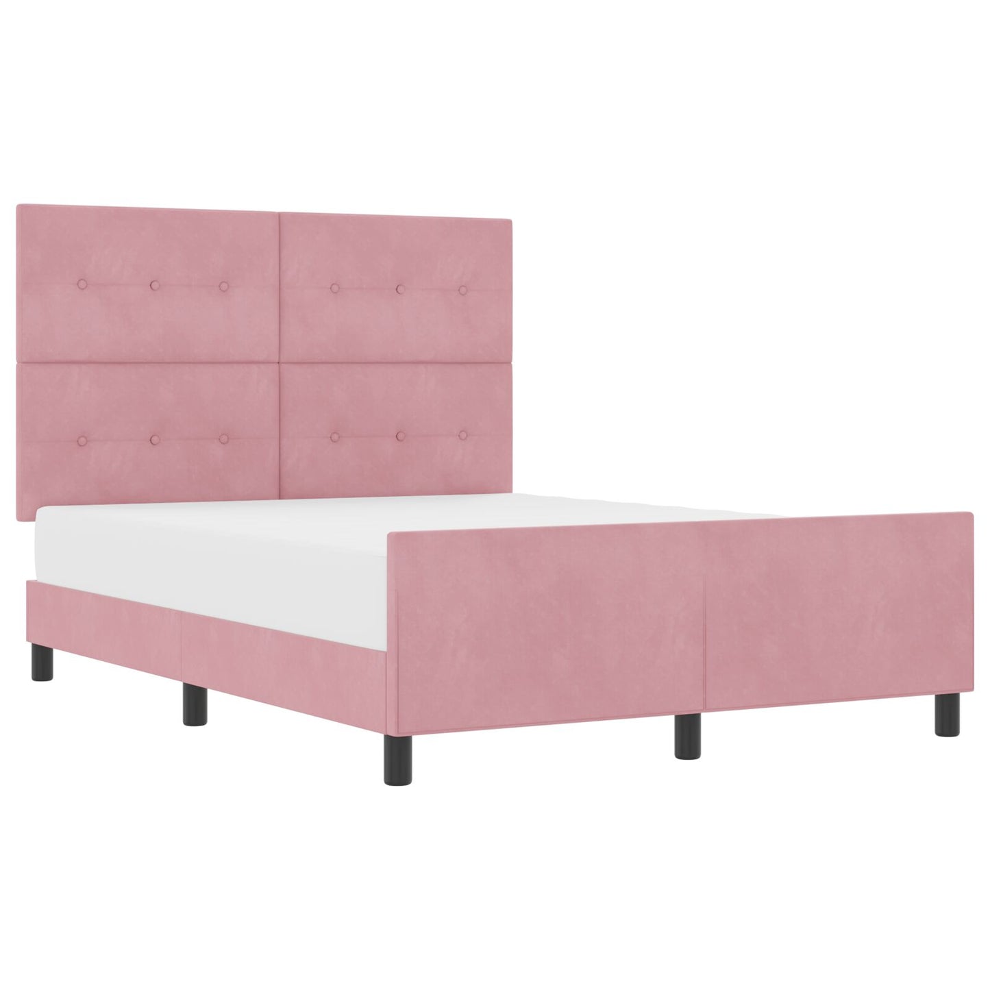 Roze Fluwelen Bedframe 140X190 Cm Crème
