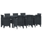 Tuinset 8 personen polypropyleen antraciet