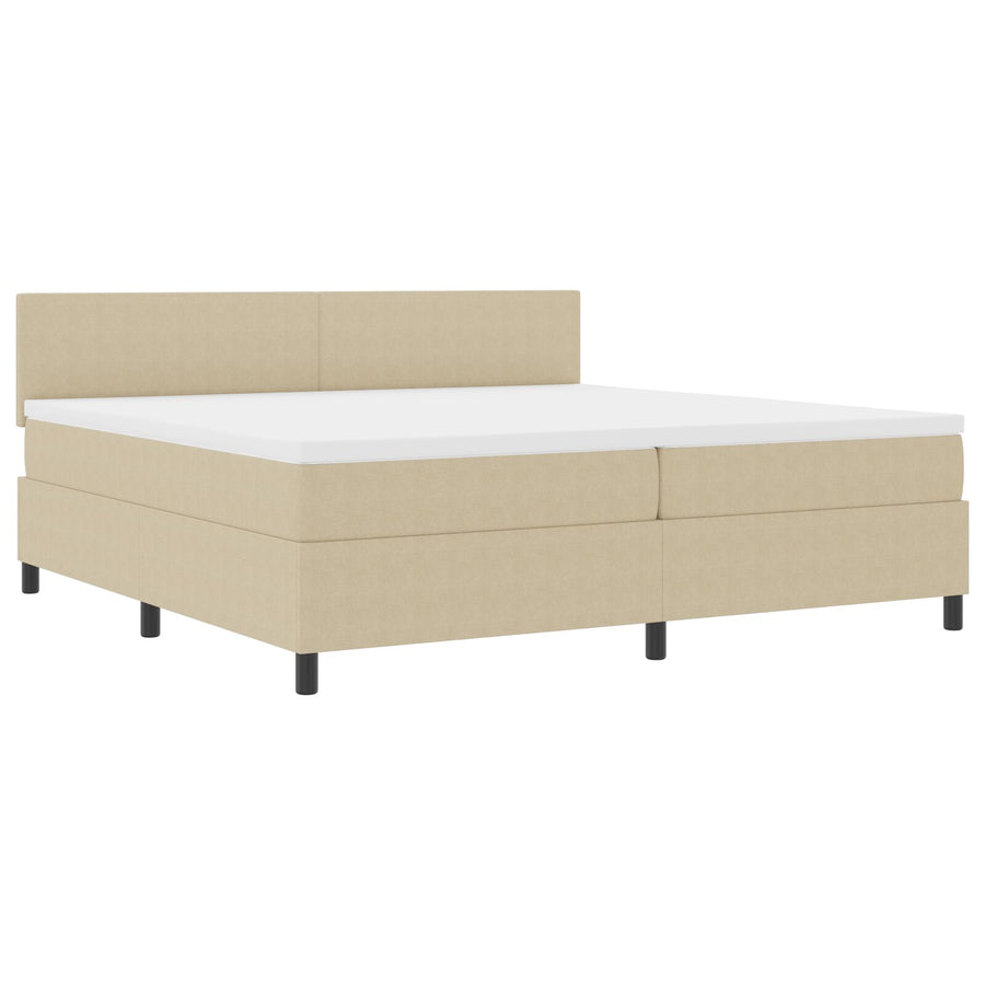 Boxspring Bed Met Matras Lichtgroen Grijs 200X200 Cm Corduroy Stof
