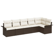 6-Delige Tuin Sofa Set Met Kussens Bruin Poly Rattan