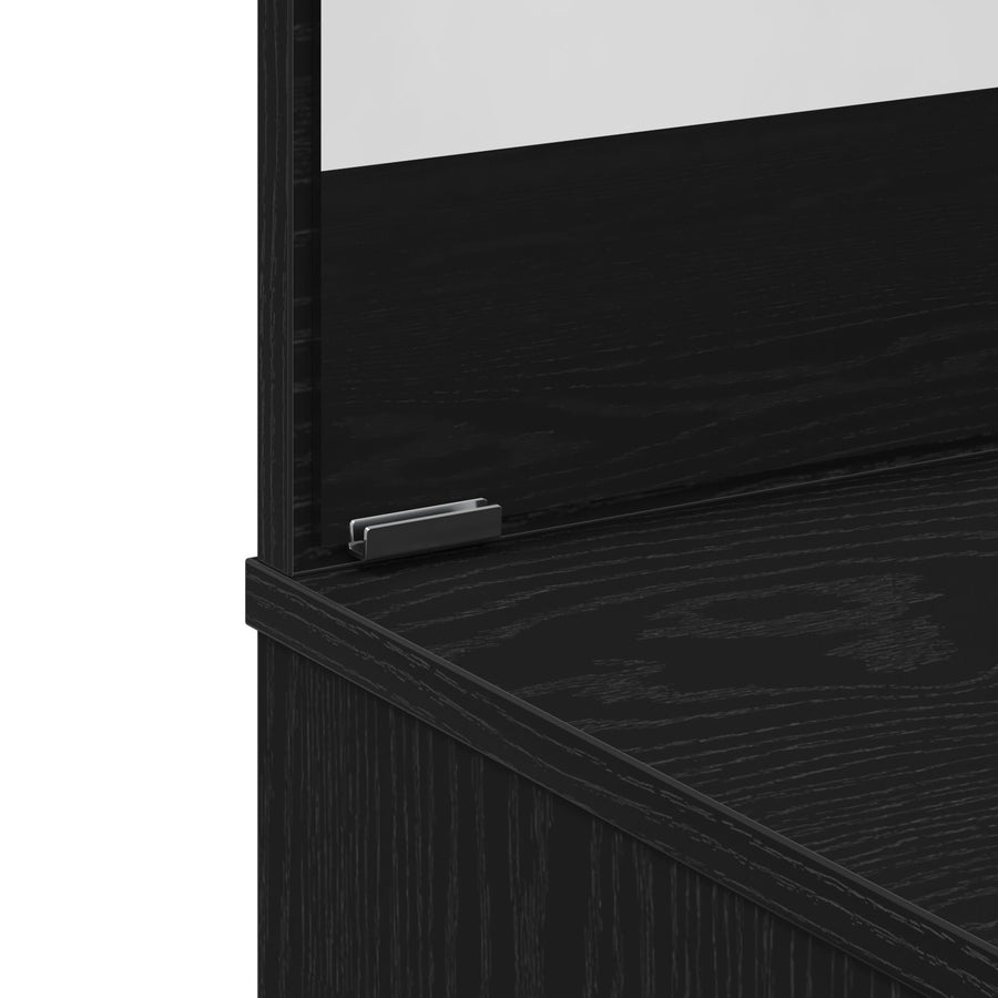 Zwarte Eikenhouten Kaptafel Met Spiegel - 86.5 X 35 X 136 Cm