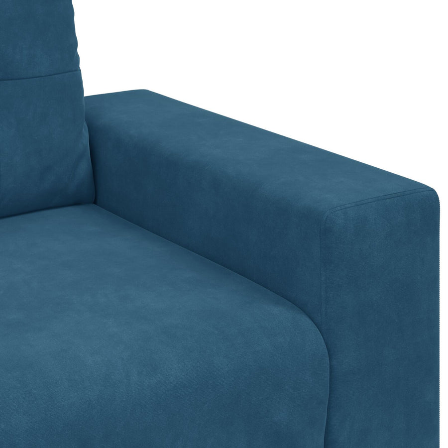 3-Zits Bank Fluweel Azuurblauw 180 cm