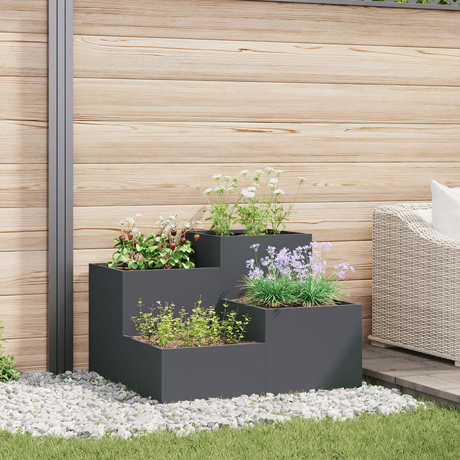 Tuinplanter Staal Anthraciet 80 x 80 x 60 cm