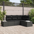 Tuinbankenset poly rattan 4-delig zwart