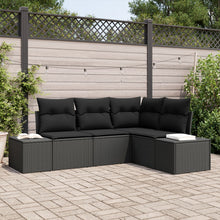 4 Delige Tuin Sofa Set Met Kussens Poly Rattan Zwart zonder tafel