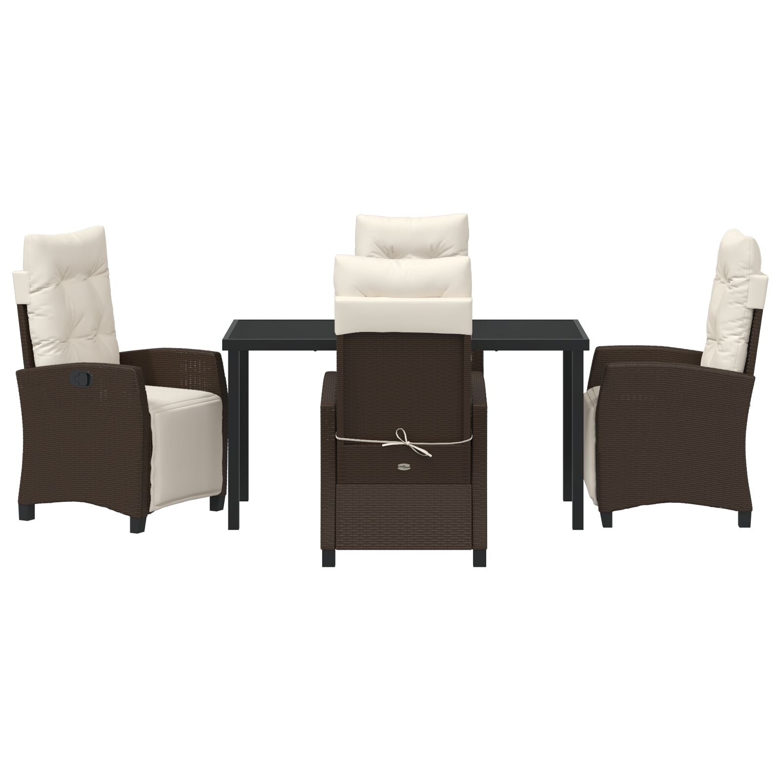 5-Delige Tuin Eetset Bruin Poly Rattan