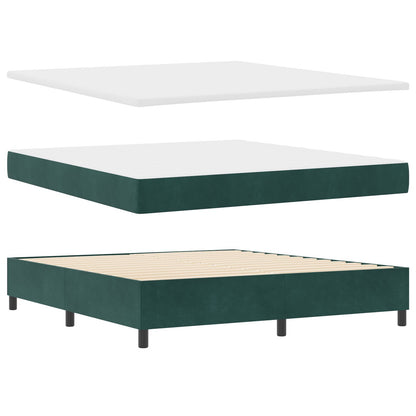 Boxspringbed Met Matras Donkergroen Super King Fluweel Blauw
