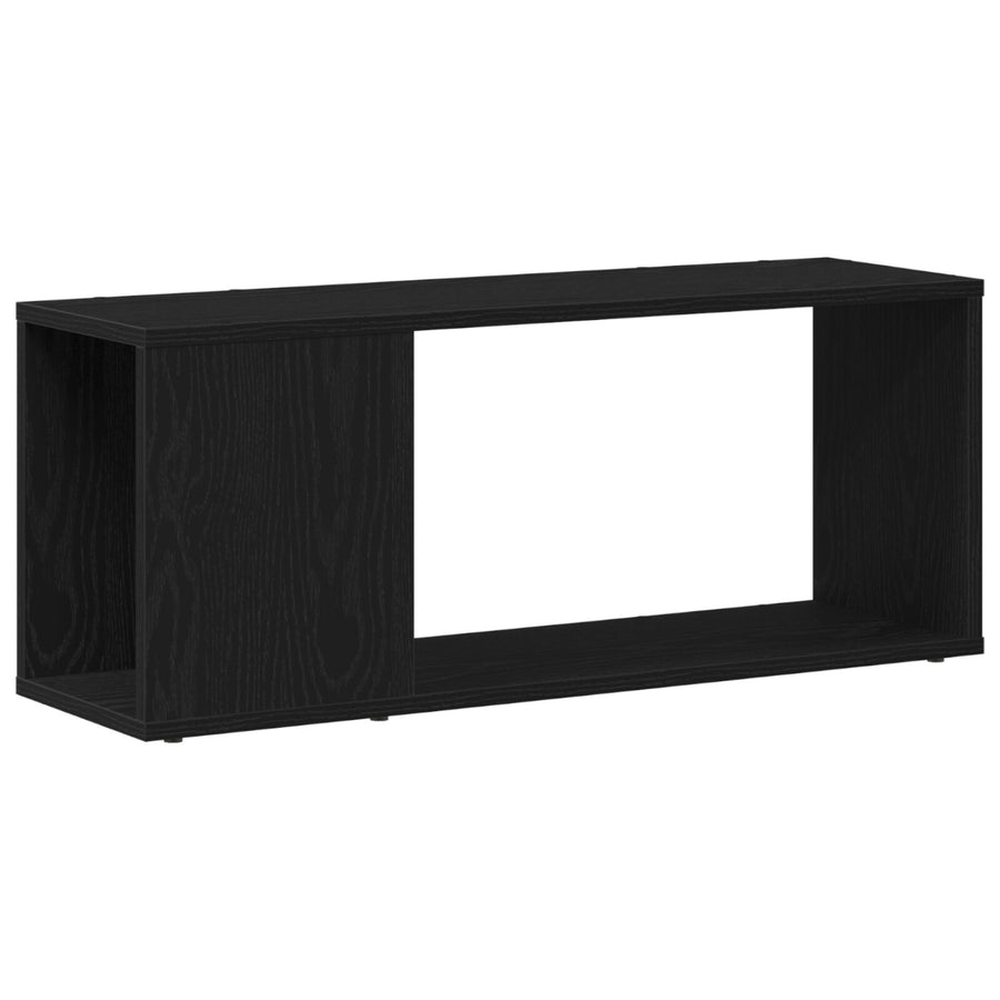Tv-Meubel Wit Gelaagd Hout Zwart eiken 80 x 24 x 32 cm