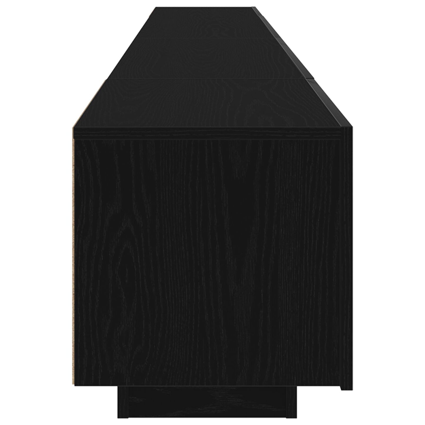 Tv-Kast Met Led-Verlichting - - 260X35X40 Cm - Behandeld Hout Zwart eiken