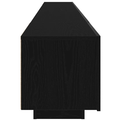 Tv-Kast Met Led-Verlichting - - 260X35X40 Cm - Behandeld Hout Zwart eiken