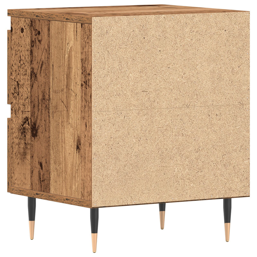 Nachttafels 2 Stuks Oud Hout 40X35X50 Cm Gelaagd Hout