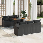 Tuin loungeset 7-delig zwart polyrattan
