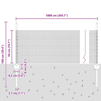 Hek Van Kippen Draad Set Set Van 2 Groen Metaal 10 X 0,5 M Hek