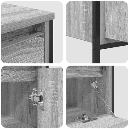 3-Delige Badkamermeubelset Grijs Sonoma Gefabriceerd Hout Grijze sonoma