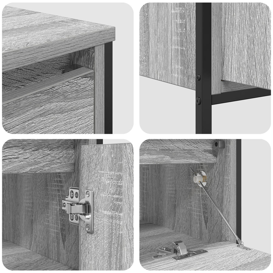 3-Delige Badkamermeubelset Grijs Sonoma Gefabriceerd Hout Grijze sonoma