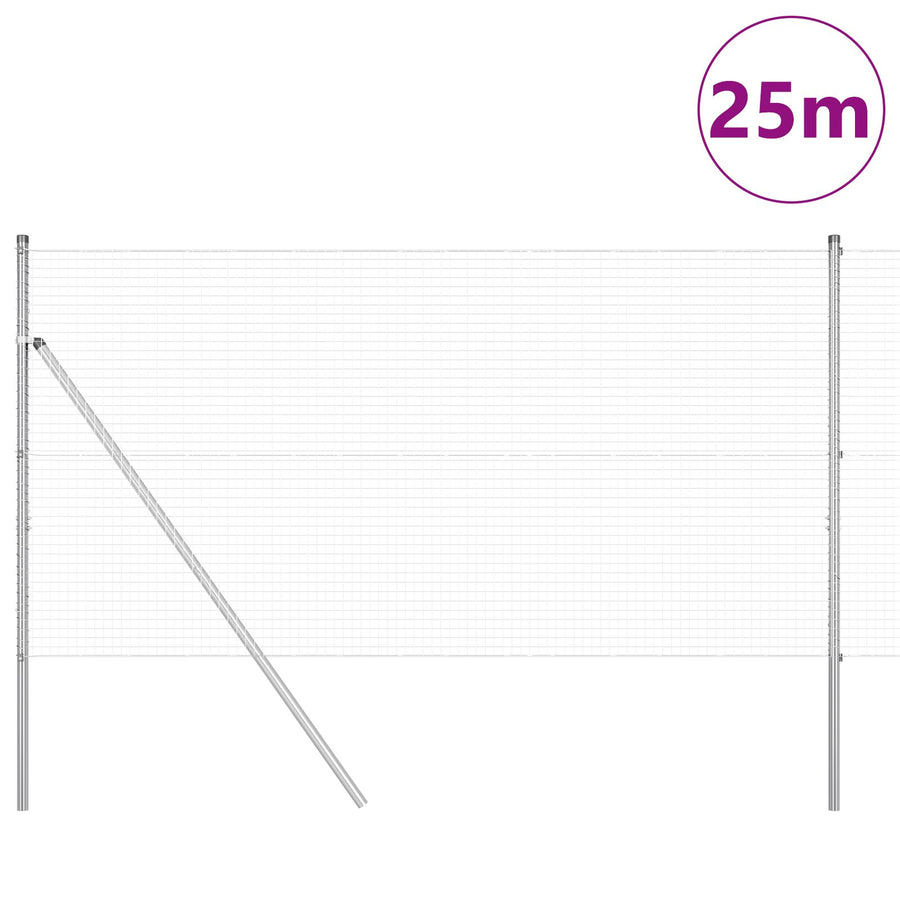 Gelaste Draadhek Met 13 Posts 1,2X25 M Verzinkt Staal Gegalvaniseerd Staal