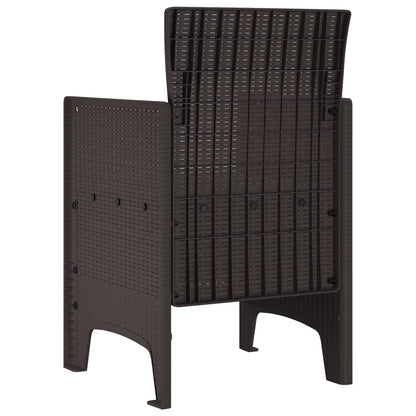 Tuinstoelen Met Kussens 4 Stuks Poly Rattan Lichtgrijs Bruin