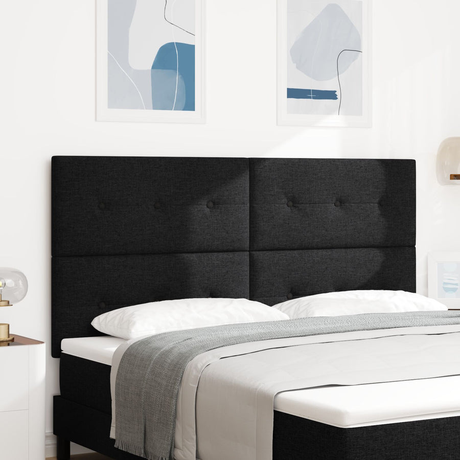 Hoofdbord Knopen Tufted Stof Zwart 180 cm Hoog hoofdbord