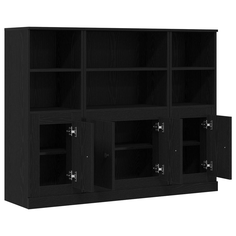 Hoogkast Zwart Eiken 132X35,5X103,5 Cm Geengineerd Hout