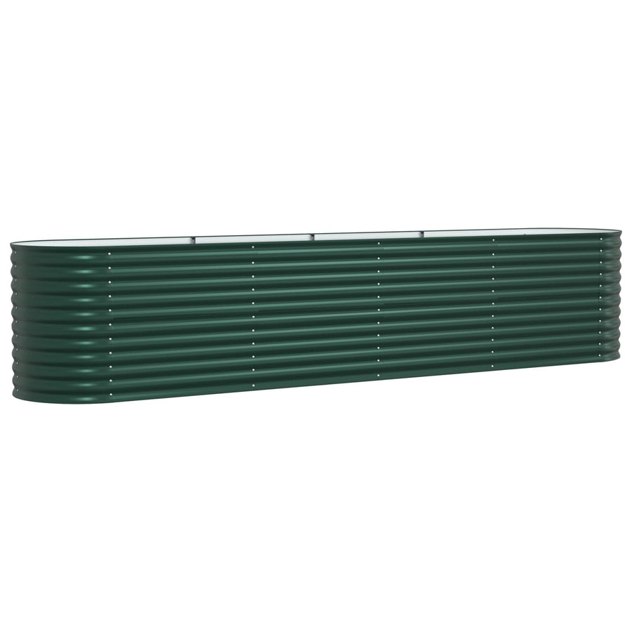 Tuin Verhoogd Bed Gegalvaniseerd Staal 400 x 80 x 81 cm Groen